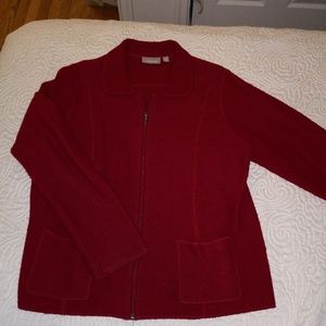 Pure Wool Zip-up Sweater Jacket